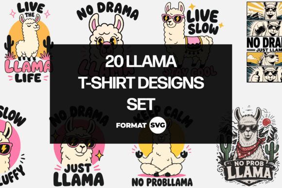 20 Llama SVG Designs: Your Go-To Bundle for Trendy Graphics