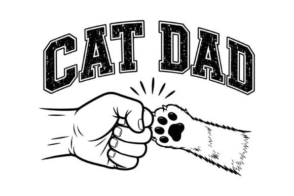Cat Dad Paw Fist SVG Design: A Modern Typeface for Feline Enthusiasts