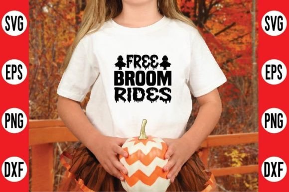 Free Broom Rides Svg Design: Halloween Craft Magic