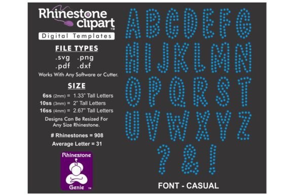 Rhinestone Design FONT - CASUAL 2