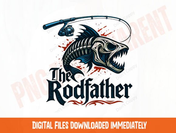 Rodfather PNG: Funny Fishing Dad Design for Anglers