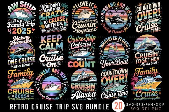 Set Sail with Style: Cruise Quotes T-shirt Design SVG Bundle